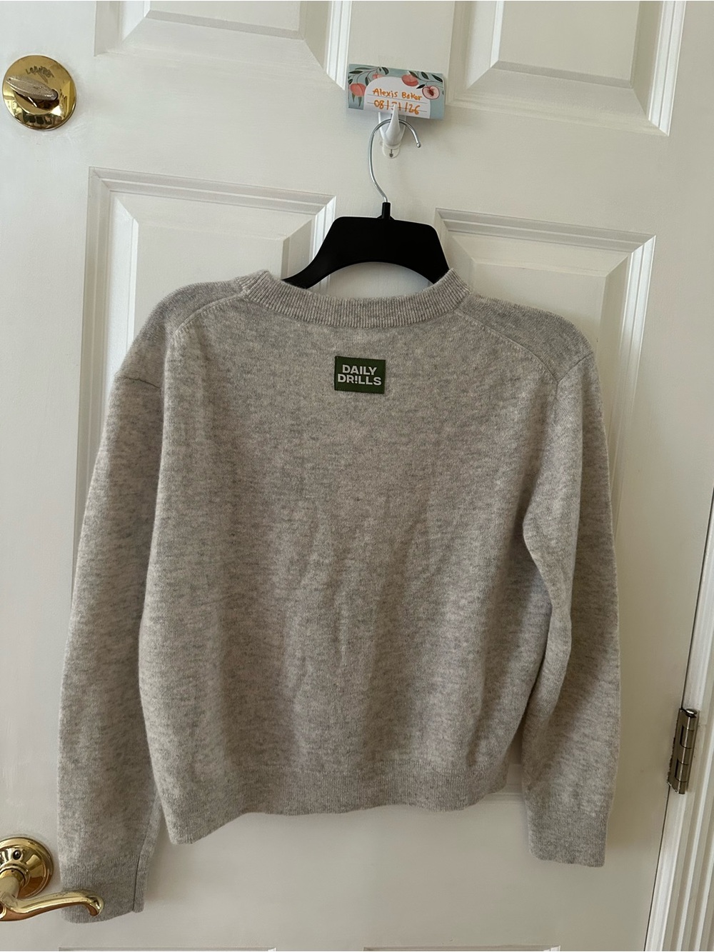 Daily Drills Heather Gray shrunken cashmere sweater, xs/s